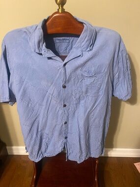 Tommy Bahama Light Blue Short-Sleeve Camp Shirt